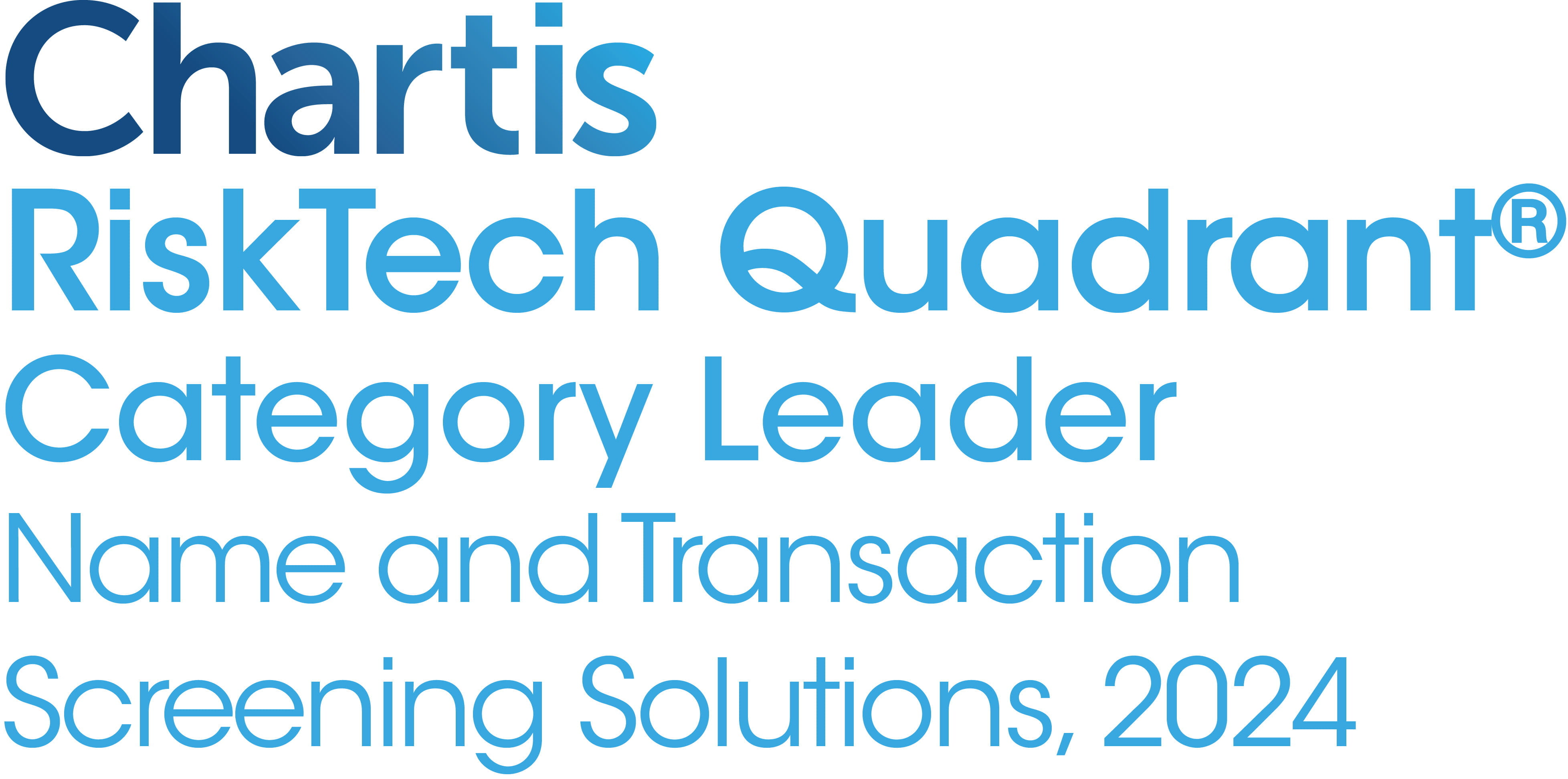 Chartis RiskTech Quadrant Category Leader, Name and Transaction Screening Solutions, 2024