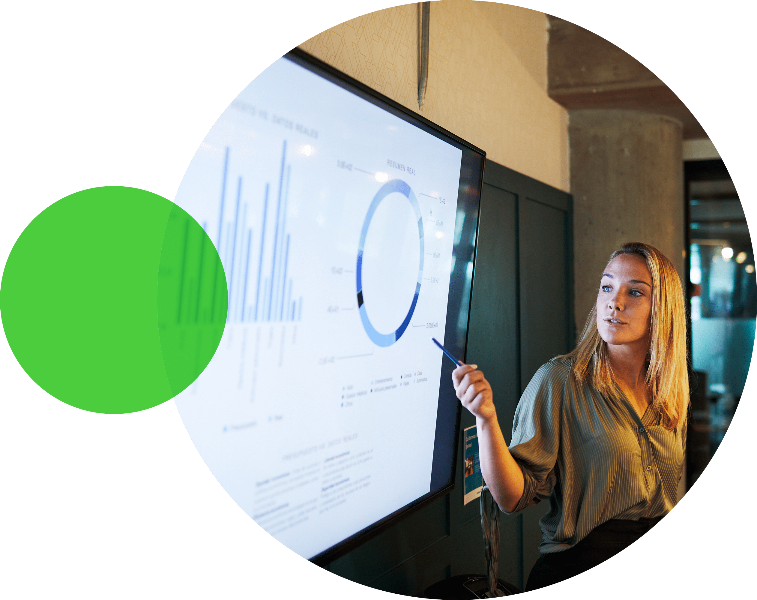 Smiling woman in conference room