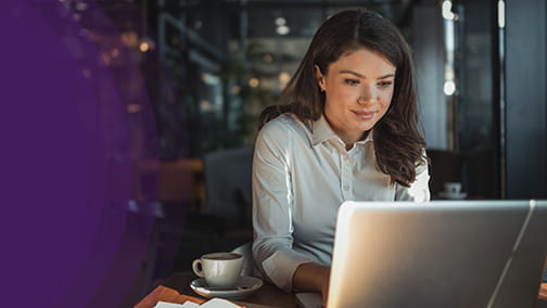 Women working on laptop at a coffee shop