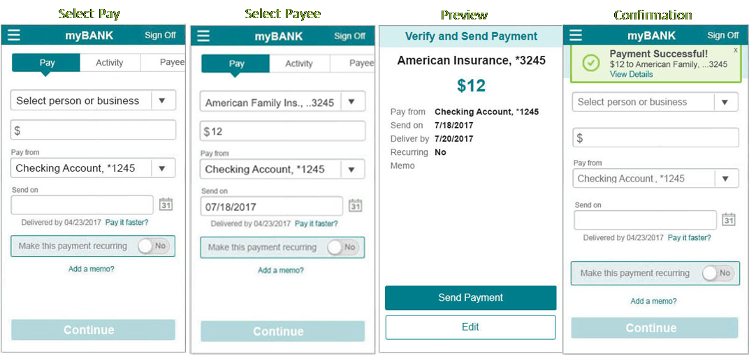 customer centric bill pay flow